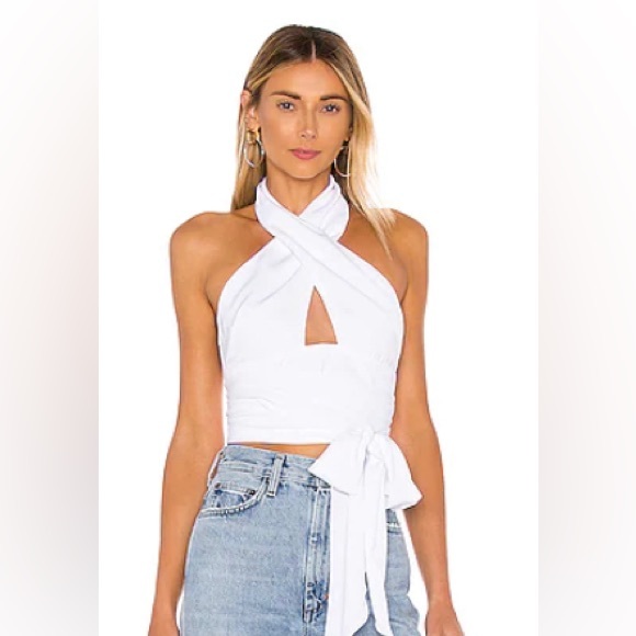 superdown Tops - White Wrap Top